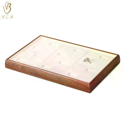 Eco-friendly Wooden Ring Display Trays Jewelry showcase Jewellery Display Props Ring Trays