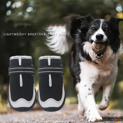 Waterproof Winter Outdoor Pet Dog Shoes with Reflective Fastening Straps Anti-slip Eco-Friendly