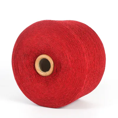 Eco-friendly Red Color N Ne 8/1 10/1 Recycle Cotton Blended Yarn for Weaving Carpet and Rug