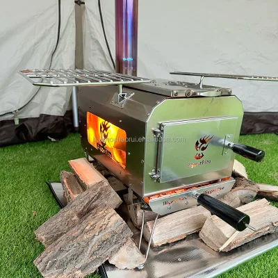 High Efficiency Stainless Chimney Pipes Portable Wood Burning Tent Stove for Tent, Shelter, Camping Heating and Cooking