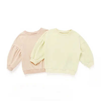 Ins Fashion Teen Children Clothes Toddler Girls Sweatshirts Cute Baby Puff Sleeve Tops