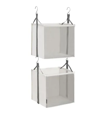 Hanging Foldable Oxford Fabric Storage Baskets Hooks Closet Shelves for Dorms Bedrooms-Modern Clothing Racks Wardrobes
