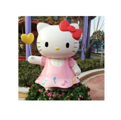 Fiberglass Lucky Cat Cartoon Animal Model Shop Welcome Sculpture Customization Large Statue