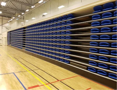 Electric Telescopic Rear Bleachers with Ergonomic Support Comfortable & Long-Lasting Grandstand Seating