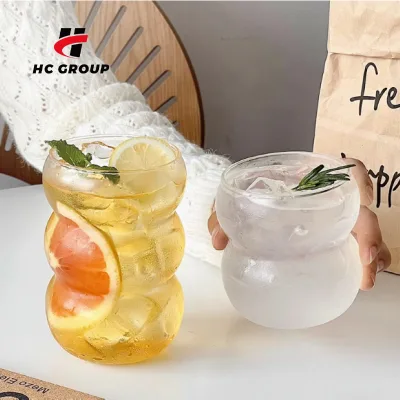 Cute Creative Round Glass Clear Coffee Mug Glass Milk Cup Coffee Cup Heat Insulation Glass