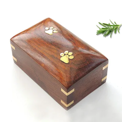 Solid Wood Pet Urn Wooden Ash Storage Box Funeral Supplies Pet Coffin Box Wooden Pet Memorial Supplies