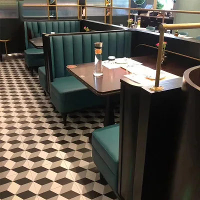 Factory Direct Sales Metal Leather Seat Restaurant Booth Seating Furniture Chair Set Sofa Hotel Durable Commercial Furniture