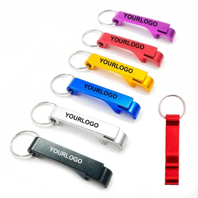 Wholesale Customized Metal Opener with Keychain Aluminum Beer Promotional Custom Your Logo Keychain Bottle Opener