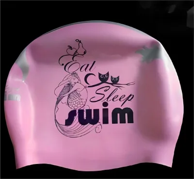Customised Adult Waterproof Badekappe Racing Flag Swim Hat Water Sport Helmet 85g Silicone Swimming Caps