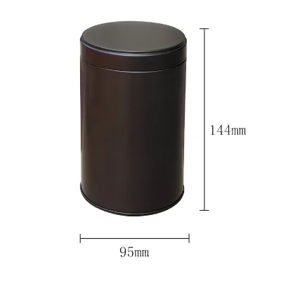 Wholesale Printing Design Food Grade Airtight Black Glossy Tinplate Craft Custom Coffee Tea Metal Tins Container Lid