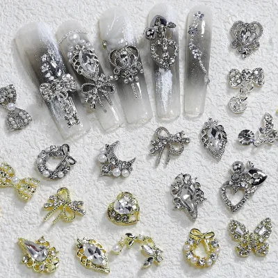 12 Gilder Long Press on Nails 100% Acrylic Nails Butterfly Manicure Accessories Light Luxury Style 3D Nails