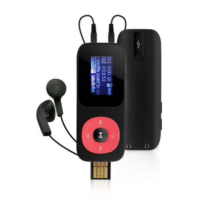 A126 Two Earphone Slots USB Mini Mp3 Player Portable Music Player with Line Recording