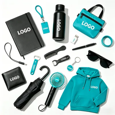 Promotional Custom Logo Gift Set Notebook T Shirt Umbrella Water Bottle Bag Hat Bulk Corporate Giveaways Team Events Branding