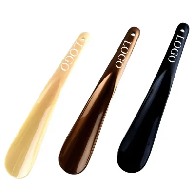 OEM logo Plastic Shoe Horn 23 CM Long Shoe Pumping Portable Easy Storage Shoes Horn