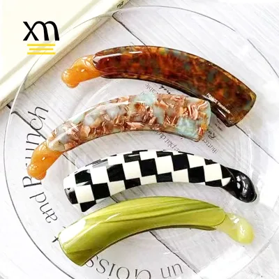 Xinmei acetate large banana hair clips accessories for women curved banana clips for thick hair korean women's hair clips ladies