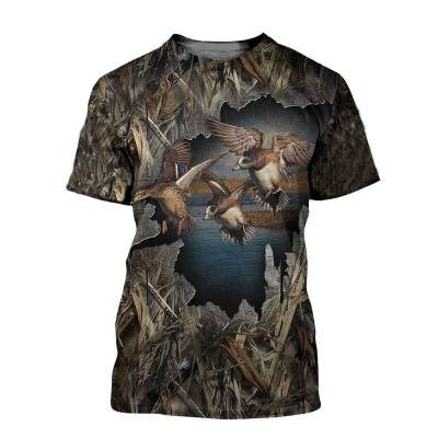 Popular Product Custom Hunting Wear Best Selling Men T Shirts High Street Short Sleeve Hunting T Shirt for Men