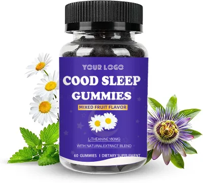 Custom Private Label Sleep Gummies with Magnesium and L-Theanine Support Natural Sleep and Calm Mood