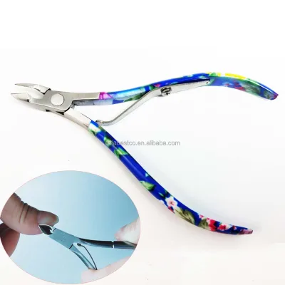 Stainless Steel Sharp Cuticle Nail Nippers Colorful Design Handle Cuticle Nipper