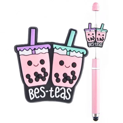 Custom Milk Tea Focal Beads for Pen Making Make Christmas Great Again Silicon Focal Bead Soft Silicone Focal Beads