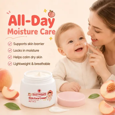 Vegan Kids Face Cream 50g Custom Formulation White Label With Camellia Oil & Ceramide Barrier Boost Hydrating Alcohol Free OEM