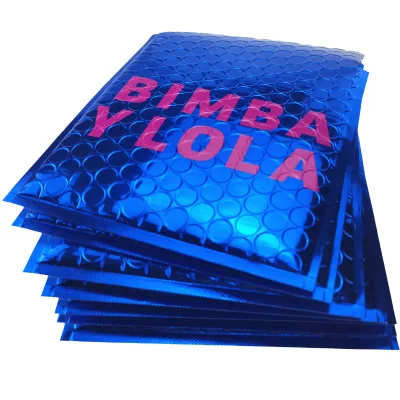 customized design hot pink cometic delicate metallic bubble mailer