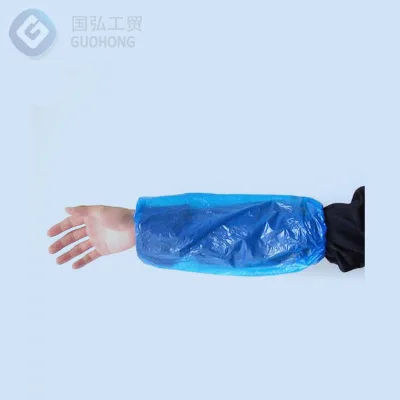 Polyethylene Low-Density Sleeves Cover With Double Elastic Ends Disposable PE Over Sleeves Green