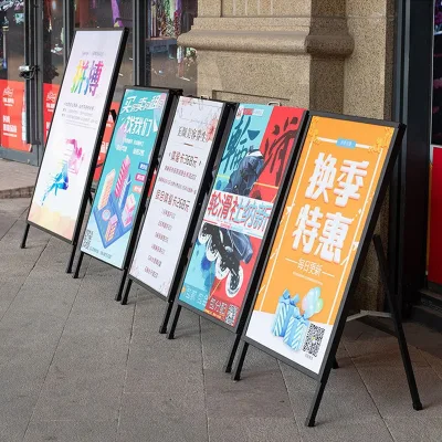 A-Frame Heavy Duty 60x90cm Metal Collapsible Poster Stand Modern Double-Sided Display Portable Floor Standing Indoor Customized