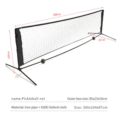 High Quality Custom Portable Nylon Tennis and Pickleball Net Quick Setup and Foldable Training Equipment