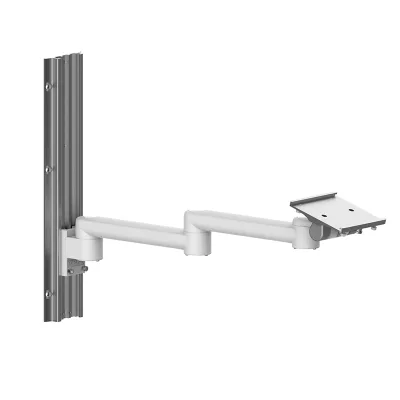 Universal Modern Hospital Aluminium Alloy Medical Wall Mount Monitor Bracket with Hide Cable for Patient Monitor Dual Section