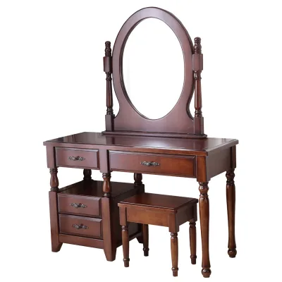 Material Upgrade Simple Solid Wood Modern Multifunctional Bedroom Master Bedroom Dresser with Mirror