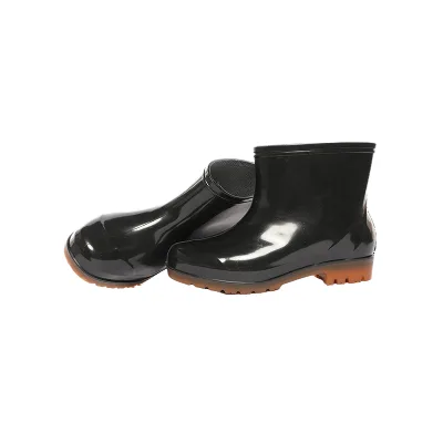 Wholesale Black Mid Calf Outdoor Light Weight Soft Anti-slip Waterproof PVC Boots for Farming