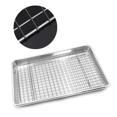Hot Sale Metal Cake Pan with Cooling Rack Square Baking Dish Cooling and Baking Rack Set for Home Use Pack in Box