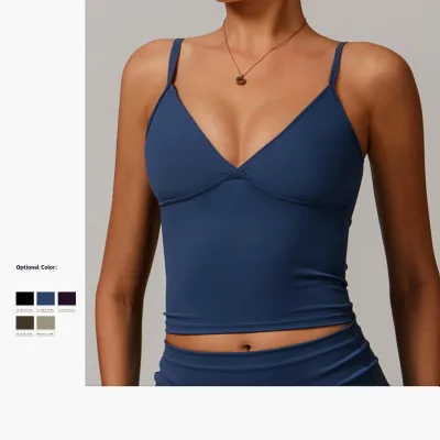 New Design Environment Friendly Recycled Tight Fitting Yoga Vest Casual Wear Versatile Running Sports Fitness Yoga Bra Top
