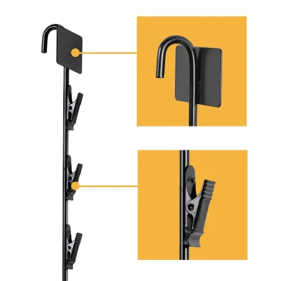 12 Station Hanging Merchandise Strips with Hooks 31 Inch Metal Display Clip Strips for Retail Display with Label Header