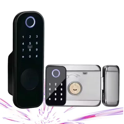 ES2089NF-3 Waterproof Double Side Rim Door & Gate Lock with Fingerprint Password Key Unlock