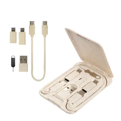 Hot Sales Recyclable 6 in 1 Data Transfer Multifunctional Phone Holder 60W Fast Charging Cable Storage Set Box Multi Adapter Kit