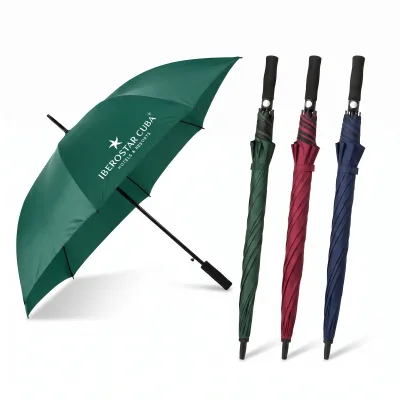 Cheap Custom Semi-Auto Straight Umbrella 190T Alloy Handle Umbrella Wholesale for Golf Beach Outdoor Promo Gift Outdoor Umbrella