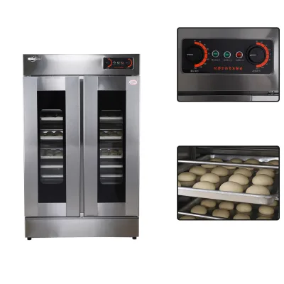 Large Capacity 32 Tray Bread Proofer Equipment Double Door Stainless Steel Bakery Fermentation Machine Classic Corn Flour Sugar