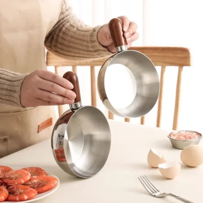 Non-ferrous Steel Oil-filling Frying Pan for Home Kitchen Hot Oil for Frying Eggs Frying Pan Flat-bottomed Pan Mini Milk Pot