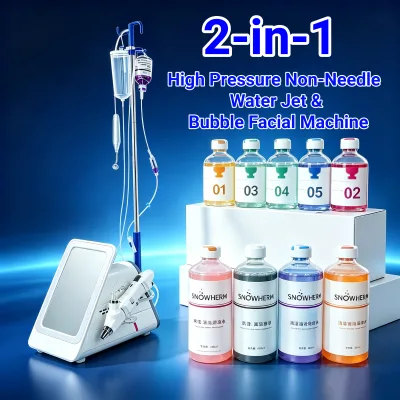 G High Pressure Non-Needle Water Light Bubble Facial Machine Combined Bubble Apparatus Hydro Rejuvenation for Beauty Salon