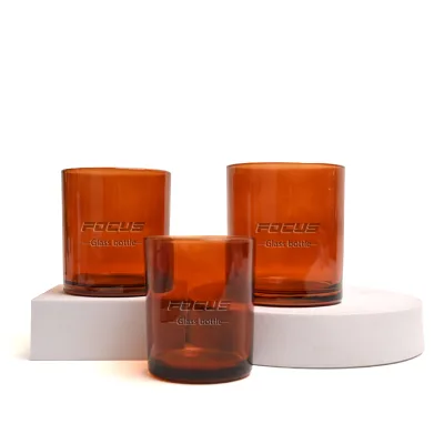 Wholesale Amber Glass Candle Jar with Large Capacity and Bamboo Lid for Gift & Craft