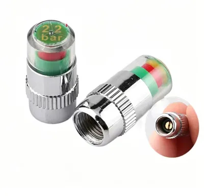 New Upgraded Anti-theft Tire Pressure Monitoring Cap All Copper Core Metal Tyre Valve Cap Tire Pressure Warning Indicator Valve