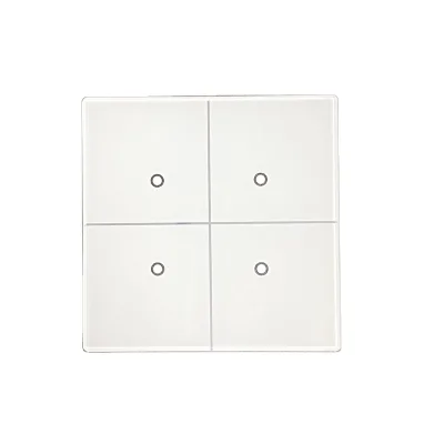 Hongxi OEM Four-Key Switch Glass Panel 86*86*3mm White Silk Screen Touch Glass Panel