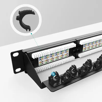 Long-lasting0 DingLiang 12/24/48Port Rj45 Cat6 Zinc Alloy Shielded Network Patch Panel Shelf for Office Building