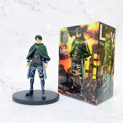HUAYI Cartoon Anime Figures Attack on Titan Shingeki No Kyojin Eren Levi Pvc Toy Anime Action Figures