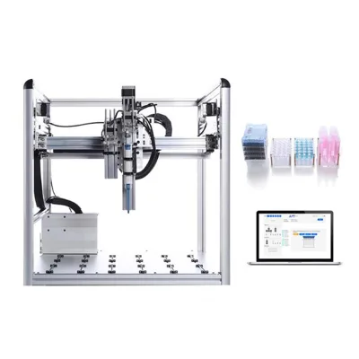 High-Throughput Liquid Distributing Robot with 1mL Pipette, Microplates, Tube & Tip Refilling Racks, Laptop & Software - MSK-18P
