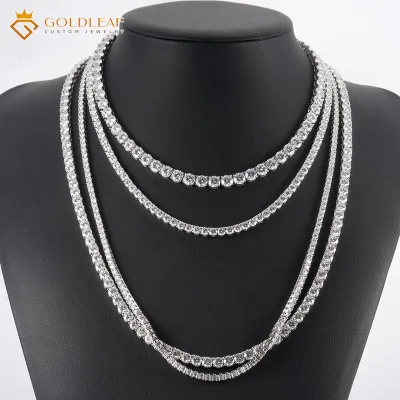 Goldleaf 10k 14k 18k White Gold DEF VVS-VS Lab Grown Diamond Tennis Chains Tennis Necklace Fine Jewelry Eye-catching
