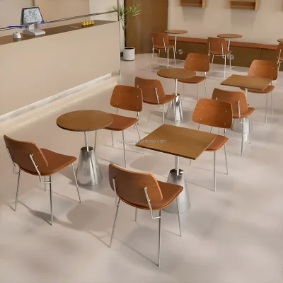 Modern Durable Eco-Friendly Plywood Foldable Caf & Restaurant Furniture Set for Outdoor Use in Hotels Schools Malls Dining Areas