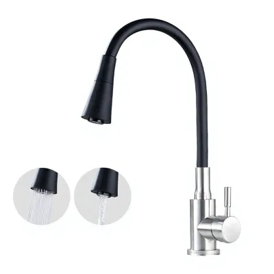 Russian Light Luxury Kitchen Faucet Ceramic Valve Core Stainless Steel Rotating Cold Hot Universal Pipe Sink Faucet
