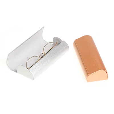 Luxury Shimmering PU Leather Eyeglasses Case High Quality Metallic Sunglasses Box Protective Hard Spectacle Case